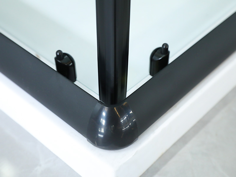 SQ černý hliníkový profil čtvercový posuvný sprchový kout s rukojetí s dvojitými otvory SQ černý hliníkový profil čtvercový posuvný sprchový kout s rukojetí s dvojitými otvory