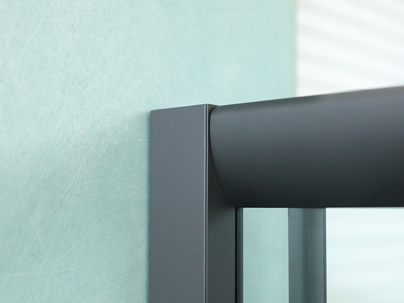 SQ černý hliníkový profil čtvercový posuvný sprchový kout s rukojetí s dvojitými otvory SQ černý hliníkový profil čtvercový posuvný sprchový kout s rukojetí s dvojitými otvory