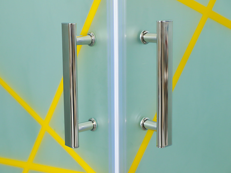 RE posuvný sprchový kout, matné tvrzené sklo s potiskem, zlatý hliníkový profil, rukojeť s dvojitými otvory, s vaničkou RE posuvný sprchový kout, matné tvrzené sklo s potiskem, zlatý hliníkový profil, rukojeť s dvojitými otvory, s vaničkou