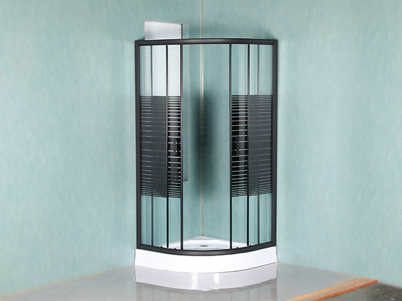 SE Sprchový kout z černého hliníkového posuvného tvrzeného skla SE Sprchový kout z černého hliníkového posuvného tvrzeného skla